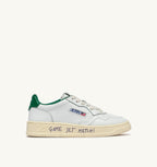MEDALIST LOW IN PELLE BIANCA E GREEN JACKET CON LETTERING DONNA