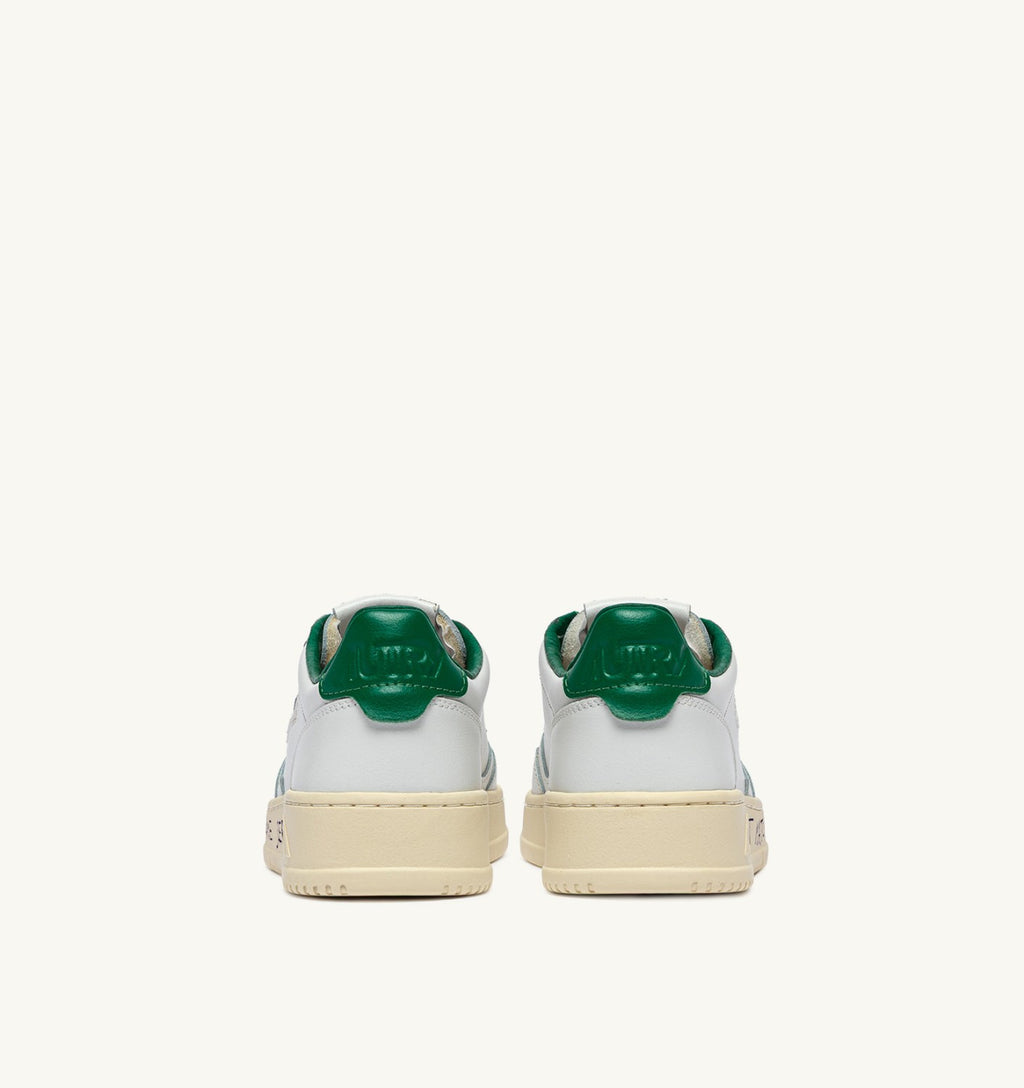 MEDALIST LOW IN PELLE BIANCA E GREEN JACKET CON LETTERING DONNA