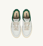MEDALIST LOW IN PELLE BIANCA E GREEN JACKET CON LETTERING DONNA