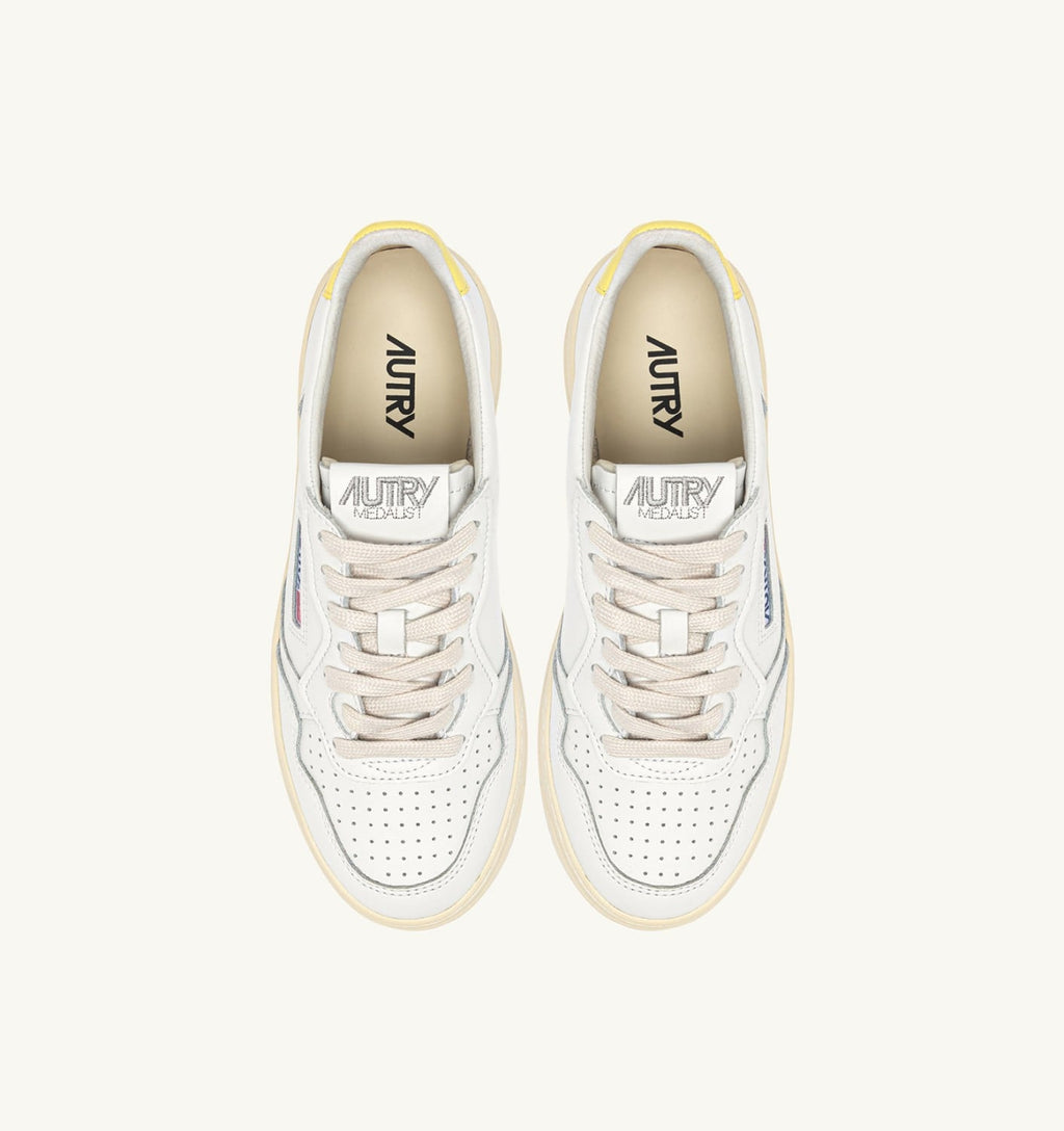MEDALIST LOW IN PELLE BIANCA E LEMON MERINGUE UOMO