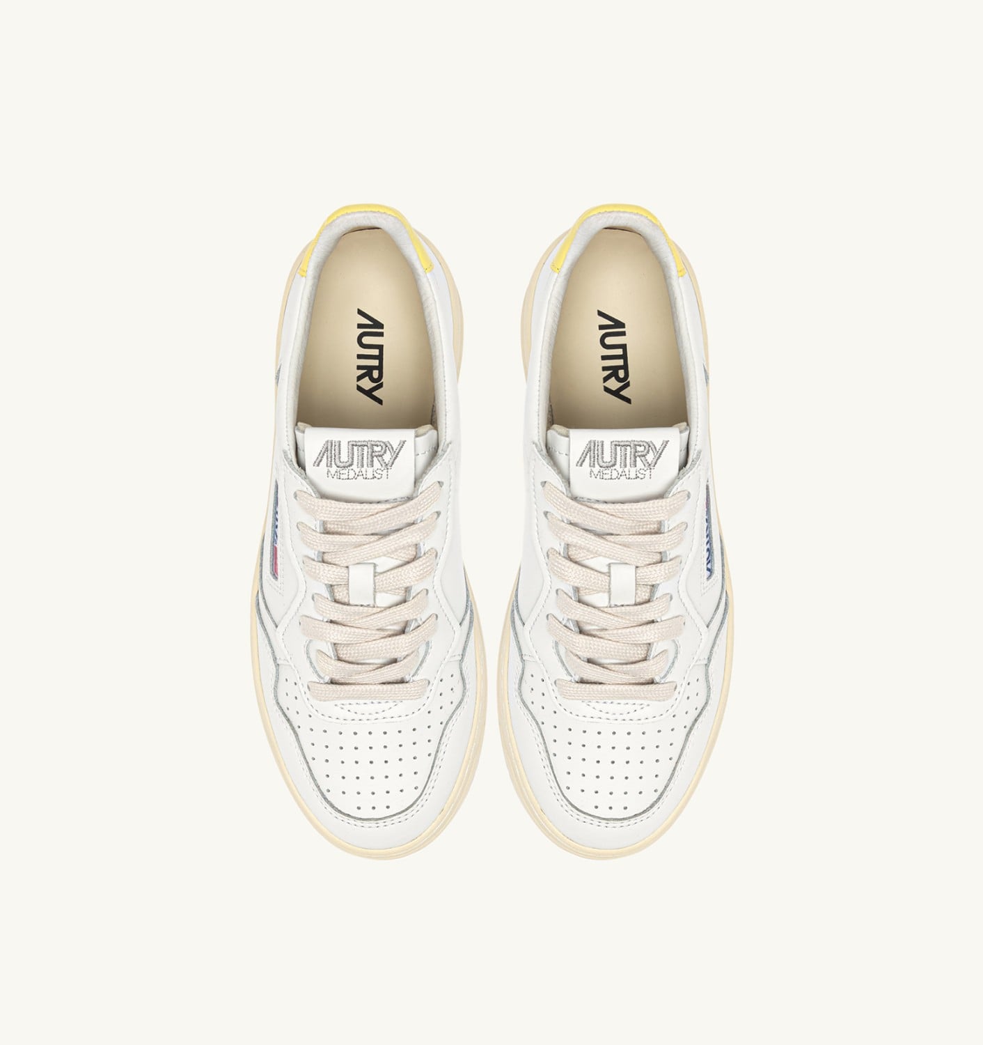 MEDALIST LOW IN PELLE BIANCA E LEMON MERINGUE UOMO