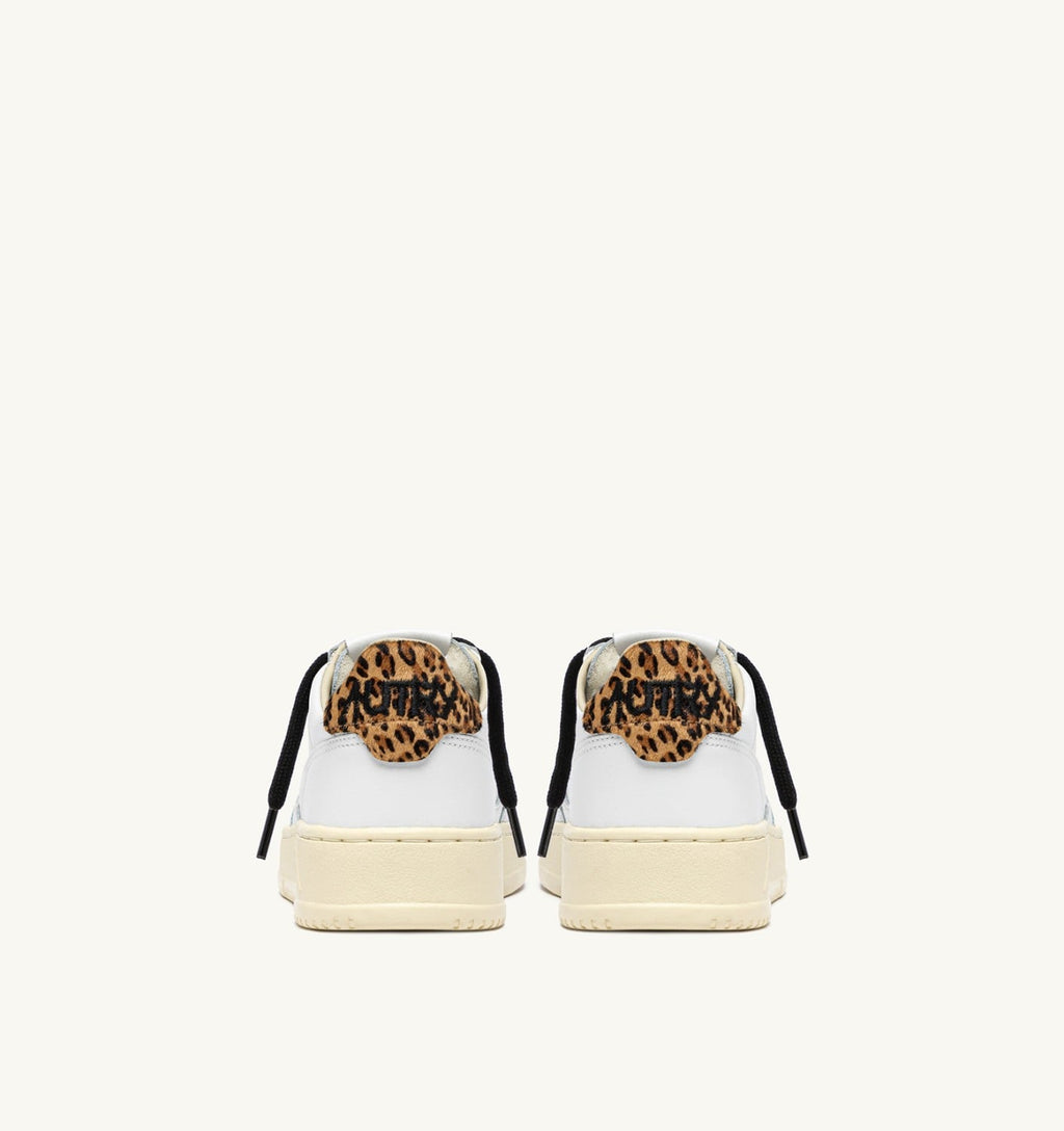 MEDALIST LOW IN PELLE BIANCA E LEOPARD