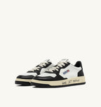 MEDALIST LOW IN PELLE BIANCA E NERA CON LETTERING DONNA