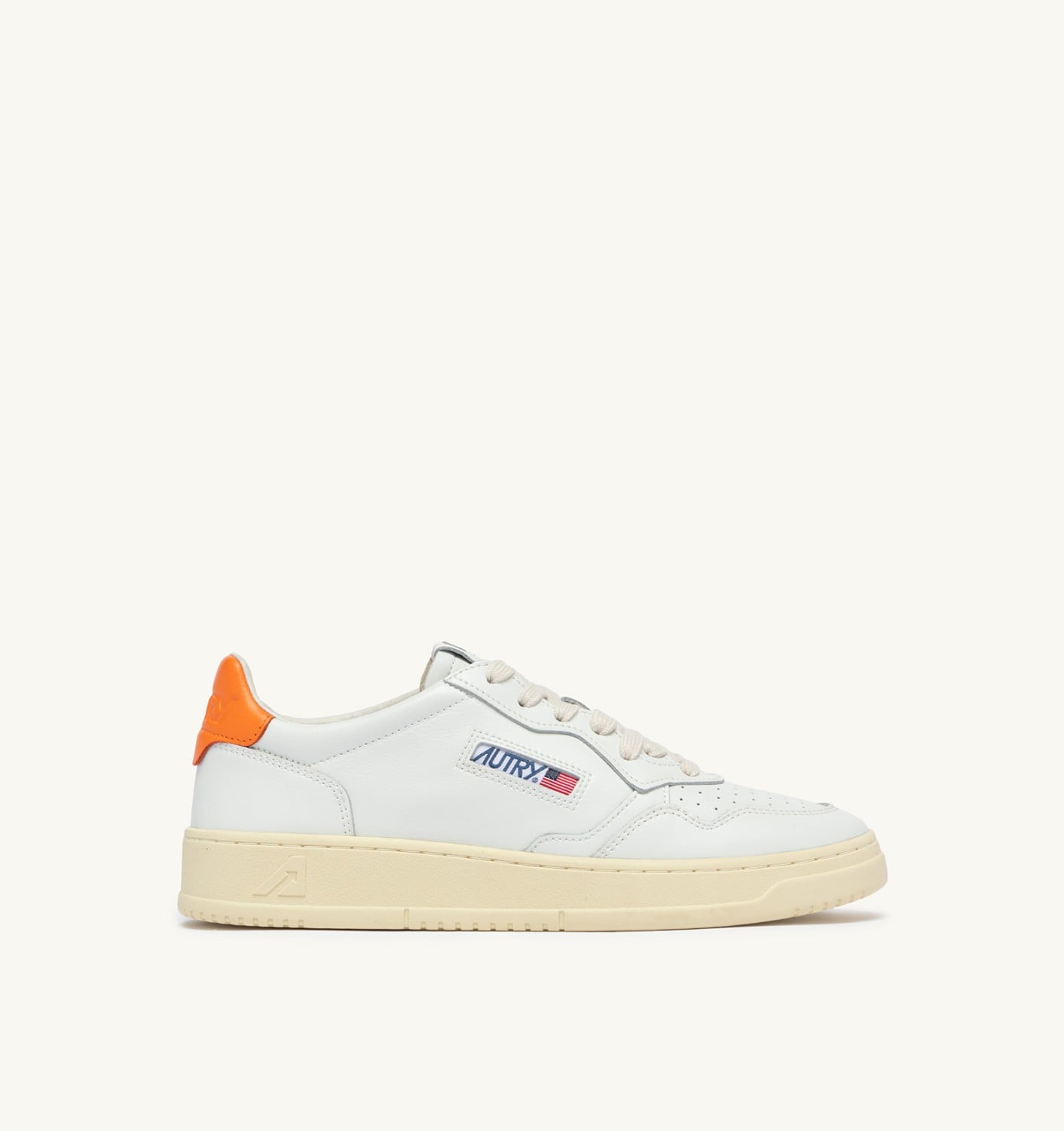 MEDALIST LOW IN PELLE BIANCA E PARSIMMON ORANGE
