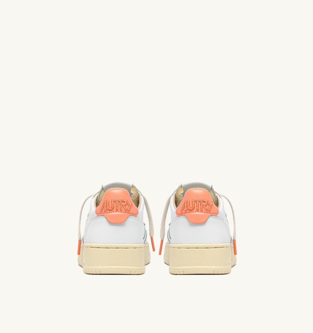 MEDALIST LOW IN PELLE BIANCA E PEACH PINK
