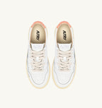 MEDALIST LOW IN PELLE BIANCA E PEACH PINK