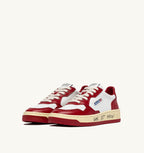 MEDALIST LOW IN PELLE BIANCA E ROSSA CON LETTERING DONNA