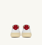 MEDALIST LOW IN PELLE BIANCA E ROSSA CON LETTERING UOMO