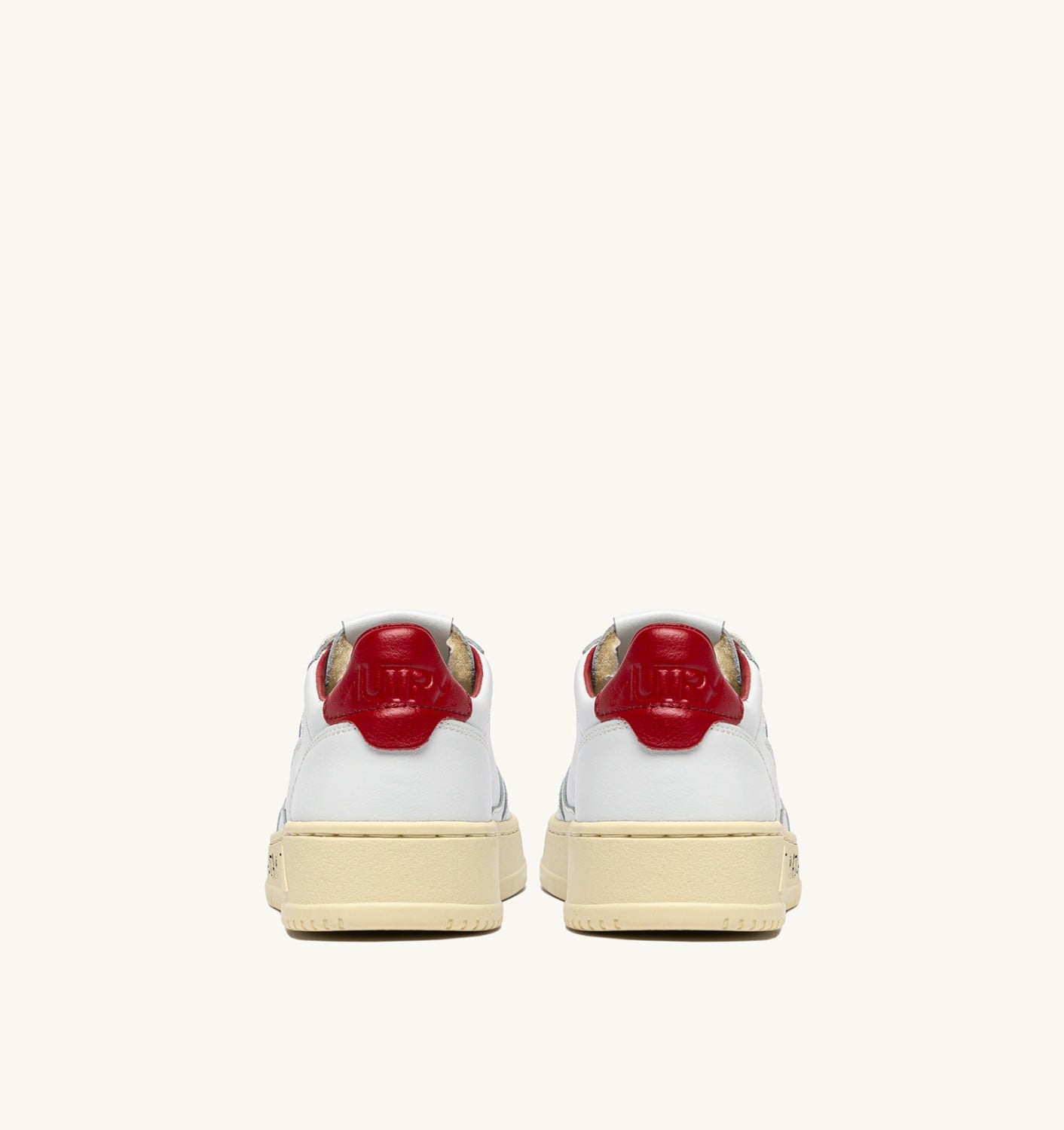MEDALIST LOW IN PELLE BIANCA E ROSSA CON LETTERING UOMO