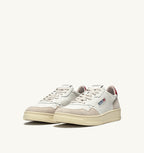 MEDALIST LOW IN PELLE BIANCA E ROSSA E SUEDE BEIGE