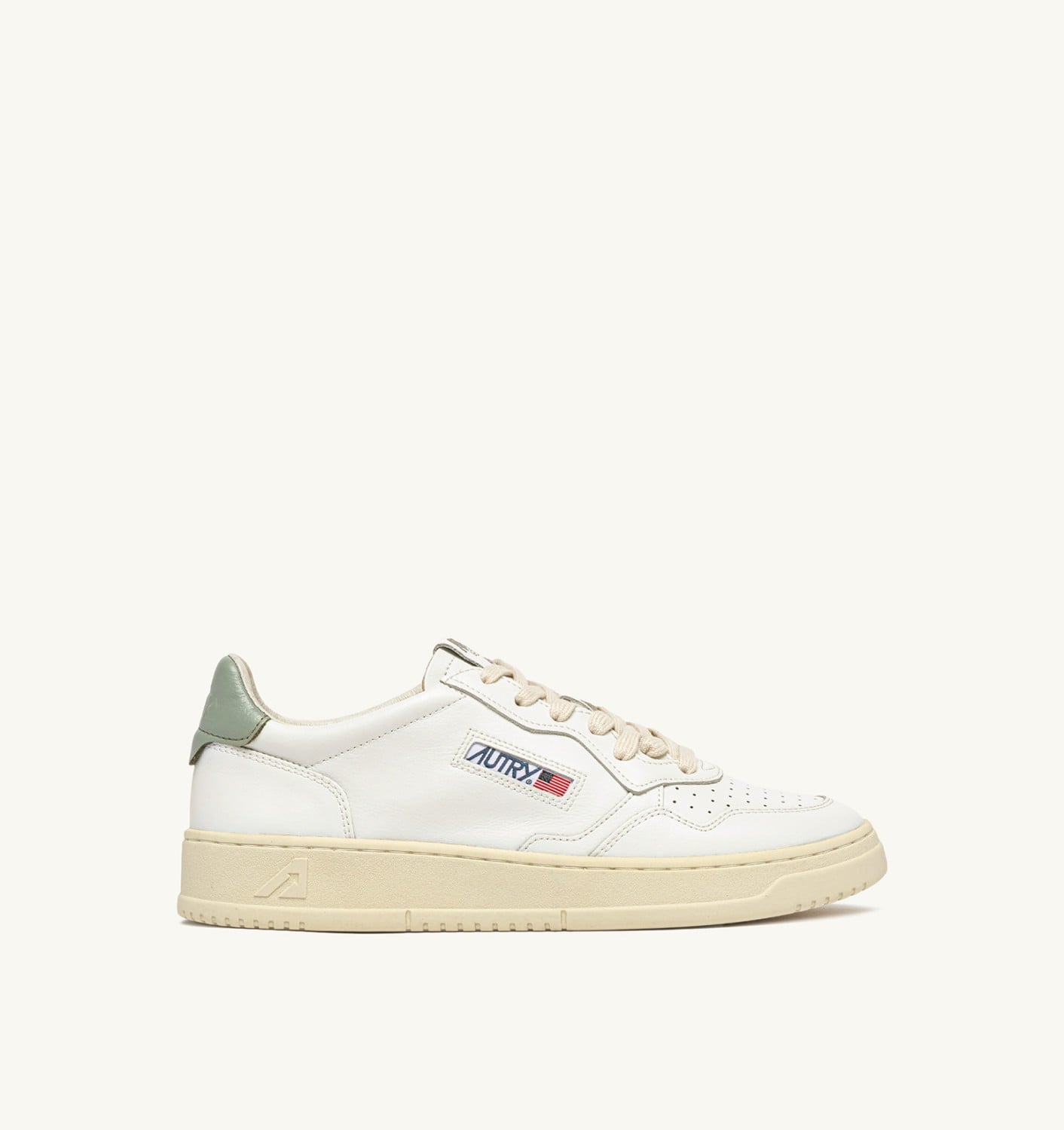 MEDALIST LOW IN PELLE BIANCA E SEA GRASS
