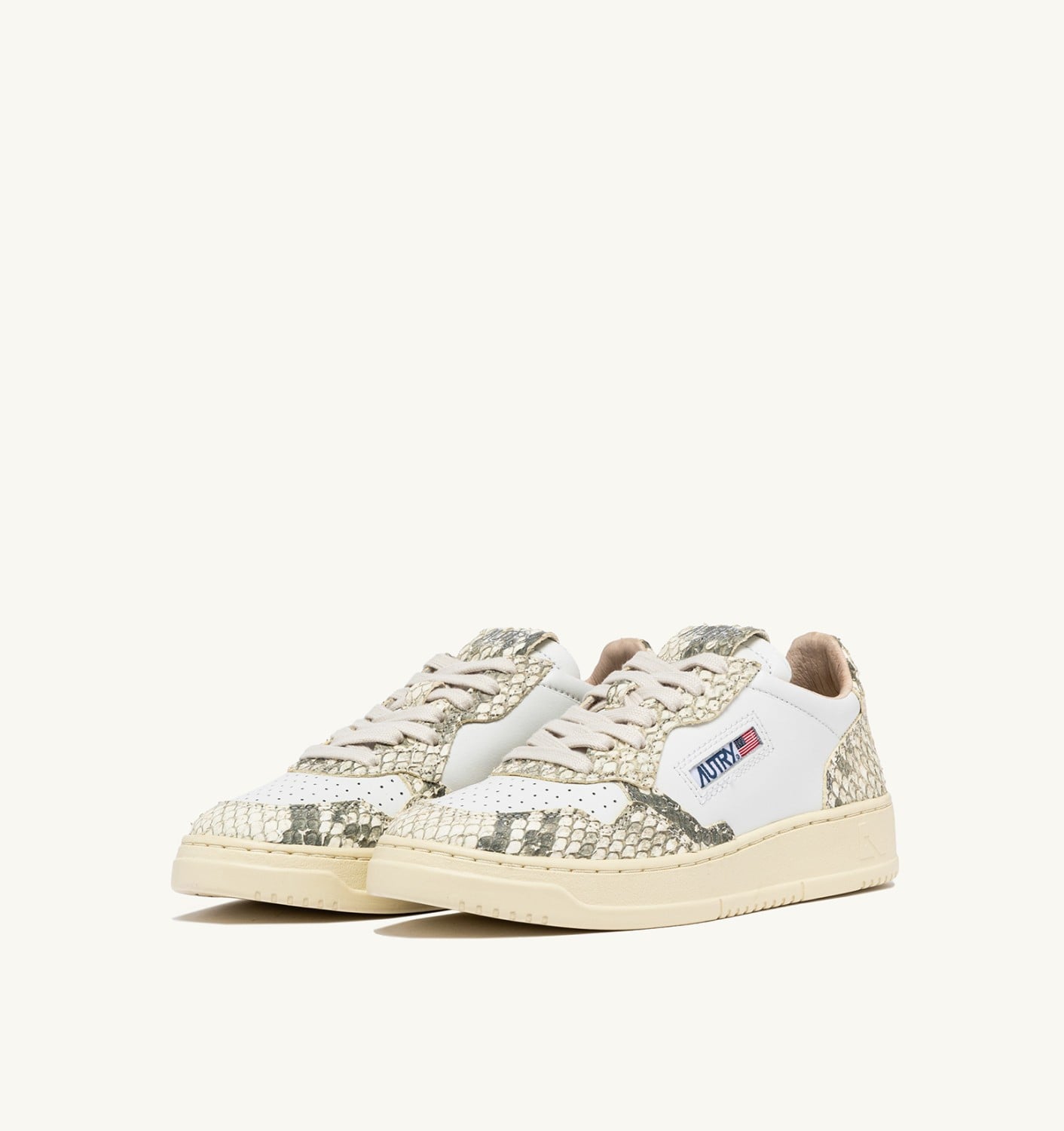 MEDALIST LOW IN PELLE BIANCA CON STAMPA SNAKE DIAMOND