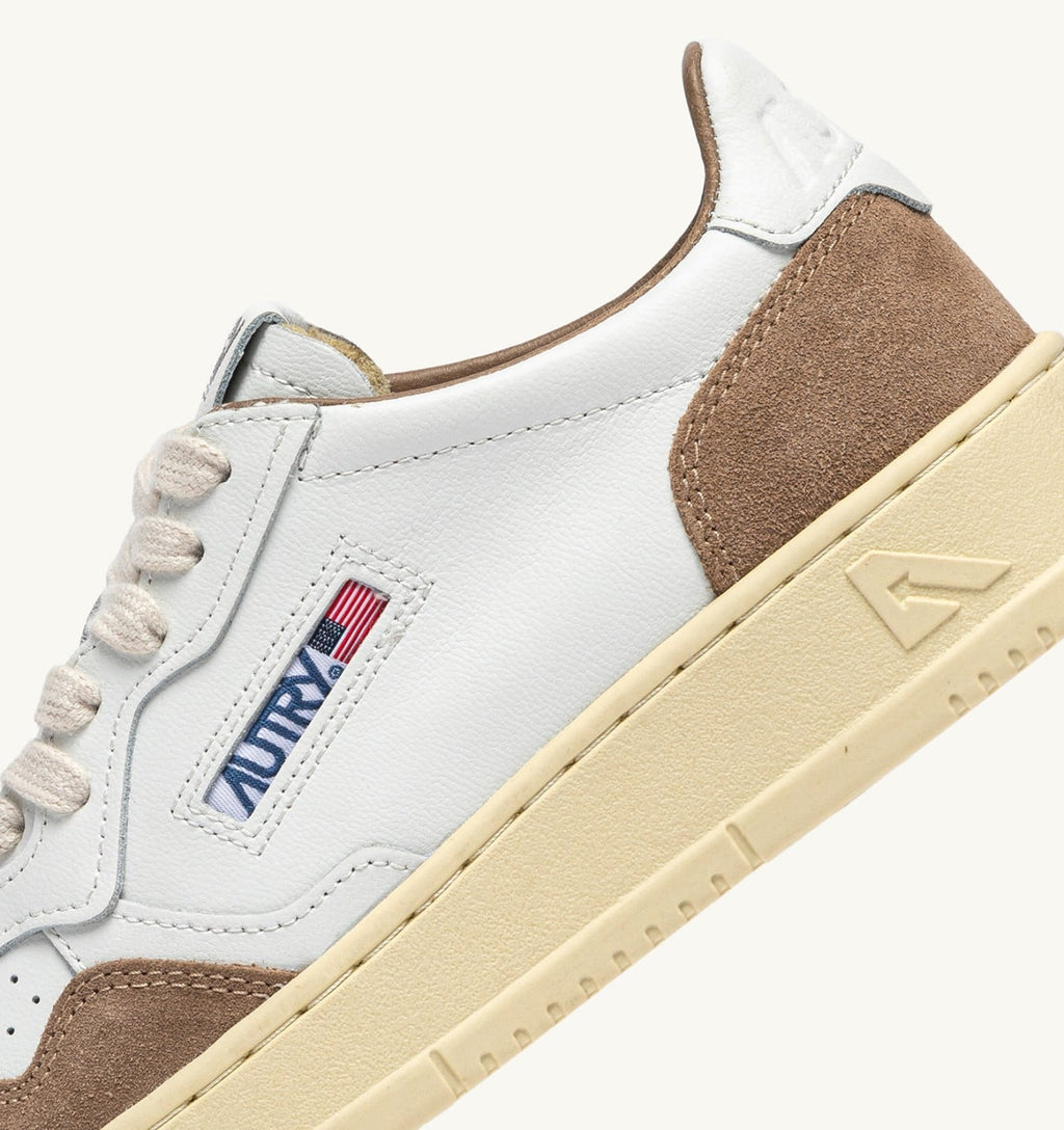 MEDALIST LOW IN PELLE BIANCA E SUEDE ANTILOPE DONNA