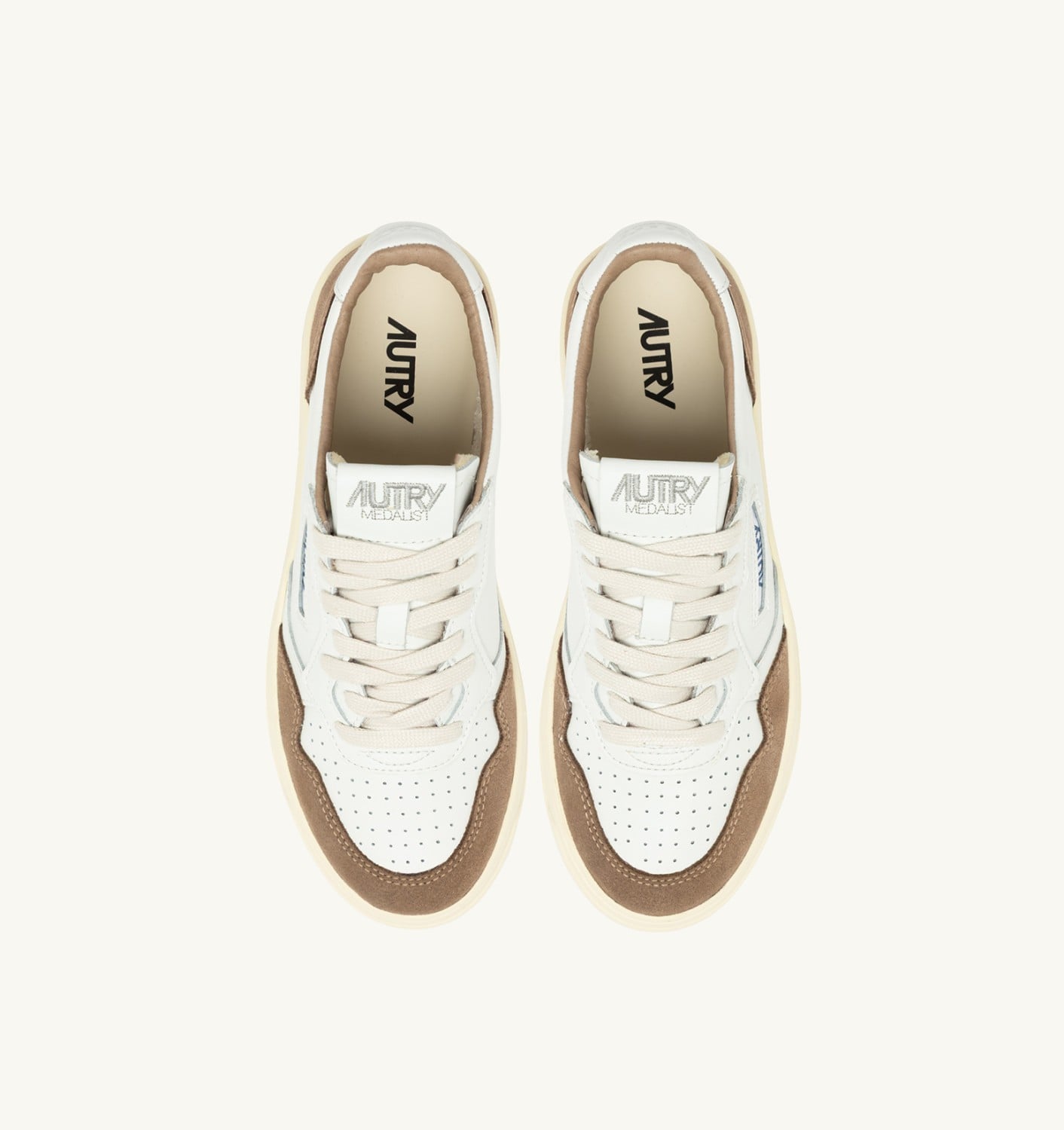 MEDALIST LOW IN PELLE BIANCA E SUEDE ANTILOPE UOMO