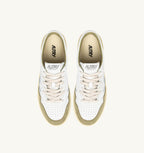 MEDALIST LOW IN PELLE BIANCA E SUEDE GRAY GREEN
