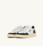 MEDALIST LOW IN PELLE BIANCA E SUEDE OCEANO UOMO