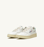 MEDALIST LOW IN PELLE BIANCA E VERDE