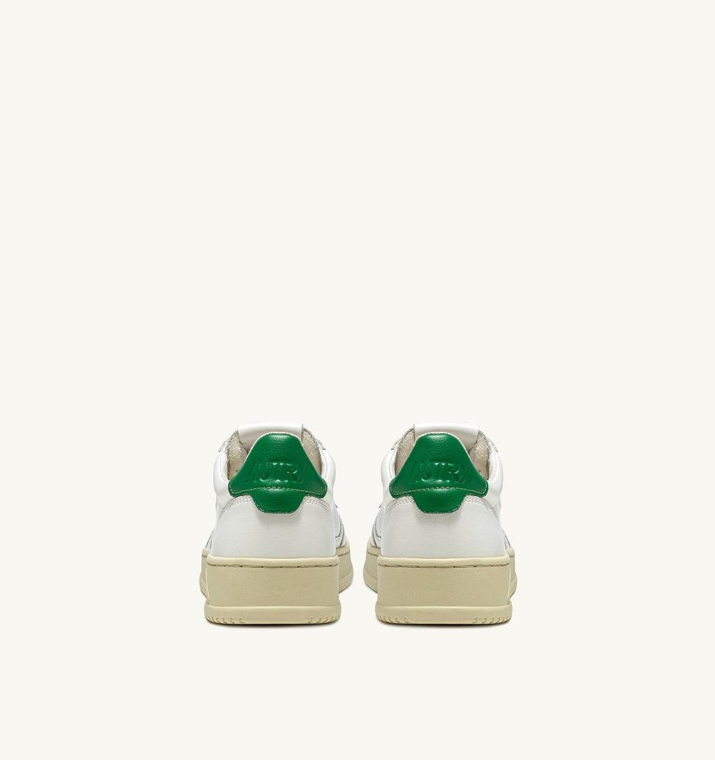 MEDALIST LOW IN PELLE BIANCA E VERDE