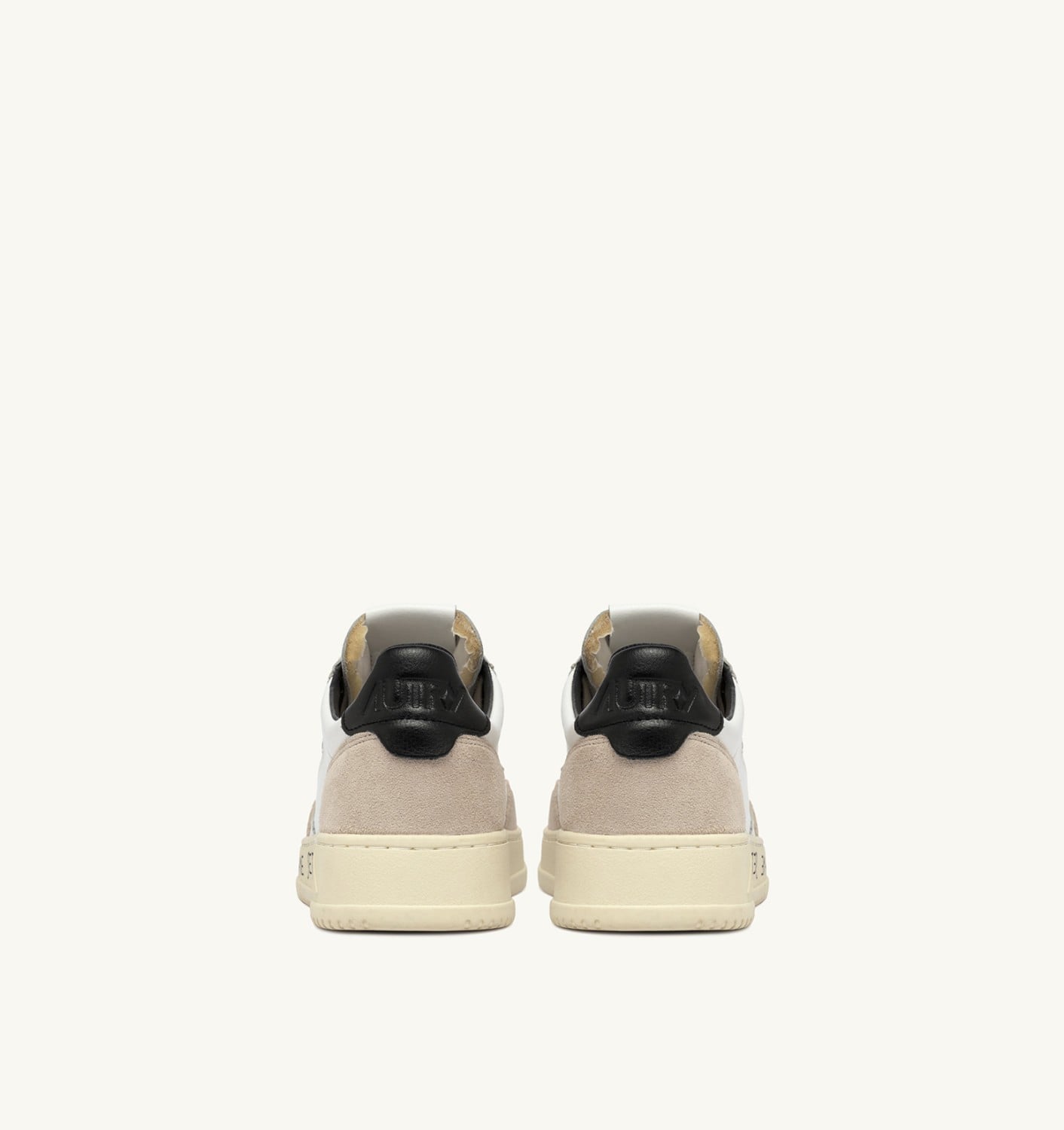 MEDALIST LOW IN SUEDE E PELLE BIANCA E NERA CON LETTERING DONNA