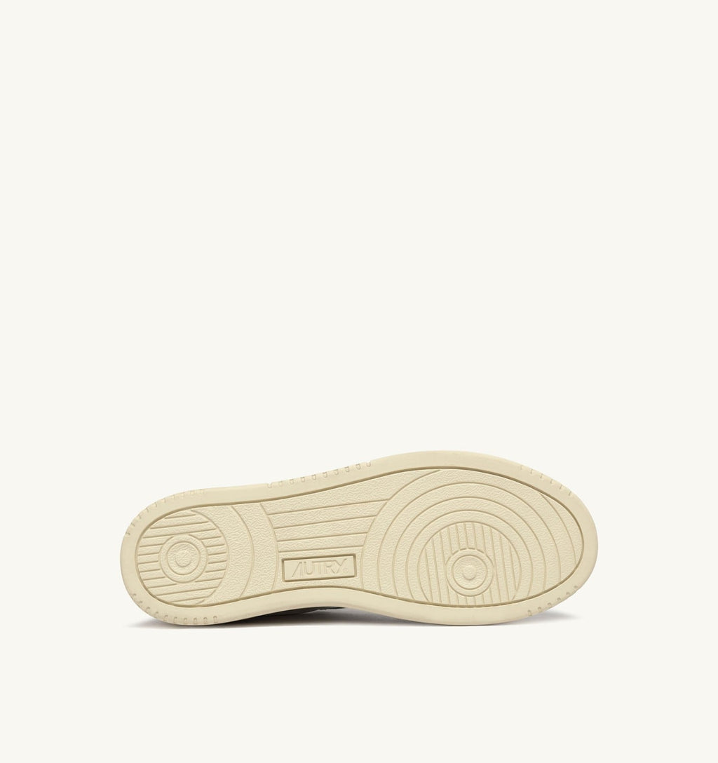 MEDALIST LOW IN SUEDE E PELLE BIANCA E NERA CON LETTERING DONNA