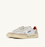 MEDALIST LOW IN PELLE E SUEDE BIANCO E HAWAIIAN SUNSET CON LETTERING DONNA