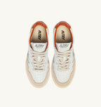 MEDALIST LOW IN PELLE E SUEDE BIANCO E HAWAIIAN SUNSET CON LETTERING DONNA