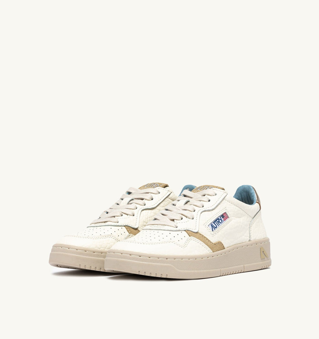 MEDALIST LOW IN PELLE PLATINO E SPONGE