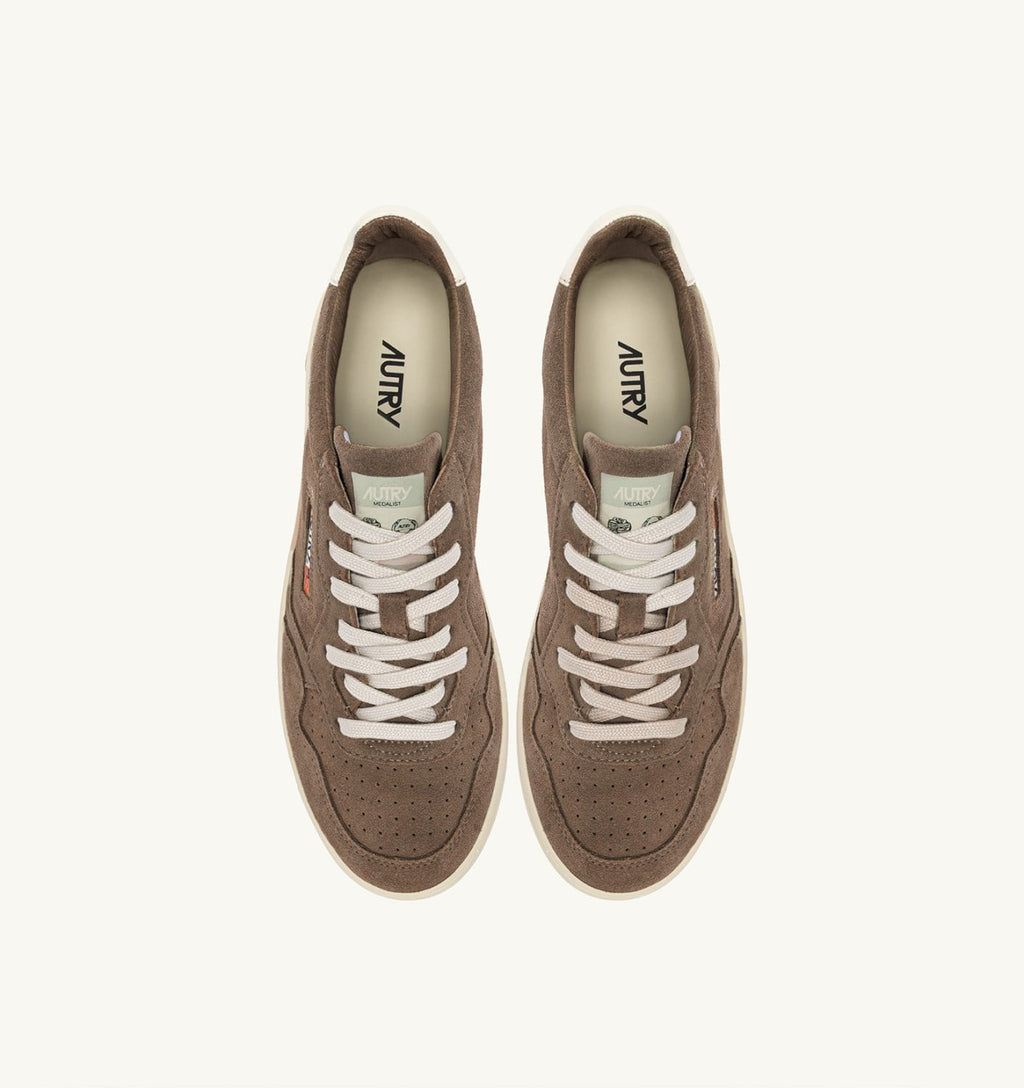 MEDALIST LOW IN SUEDE CIGAR E BIANCO