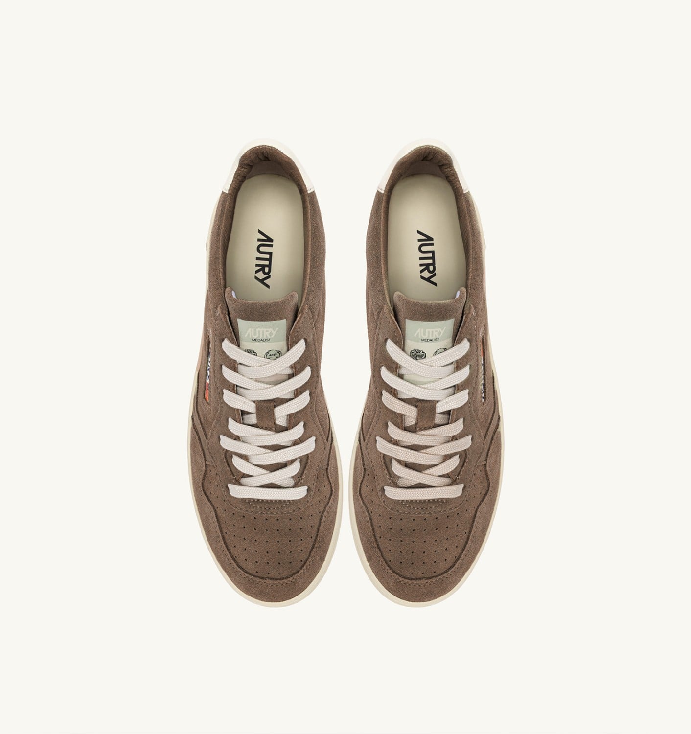 MEDALIST LOW IN SUEDE CIGAR E BIANCO