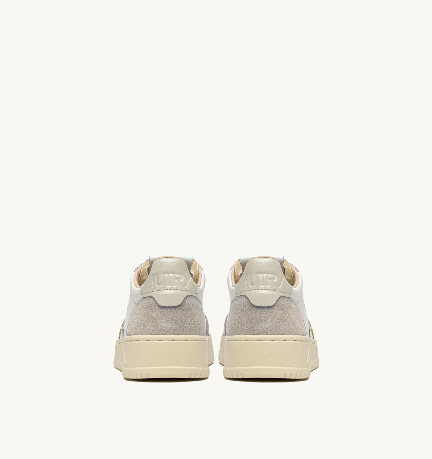 MEDALIST LOW IN SUEDE E PELLE BIANCA E PELICAN