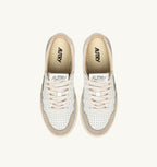 MEDALIST LOW IN SUEDE E PELLE BIANCA E PELICAN