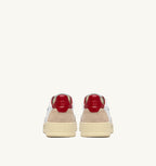 MEDALIST LOW IN SUEDE E PELLE BIANCA E ROSSA CON LETTERING UOMO