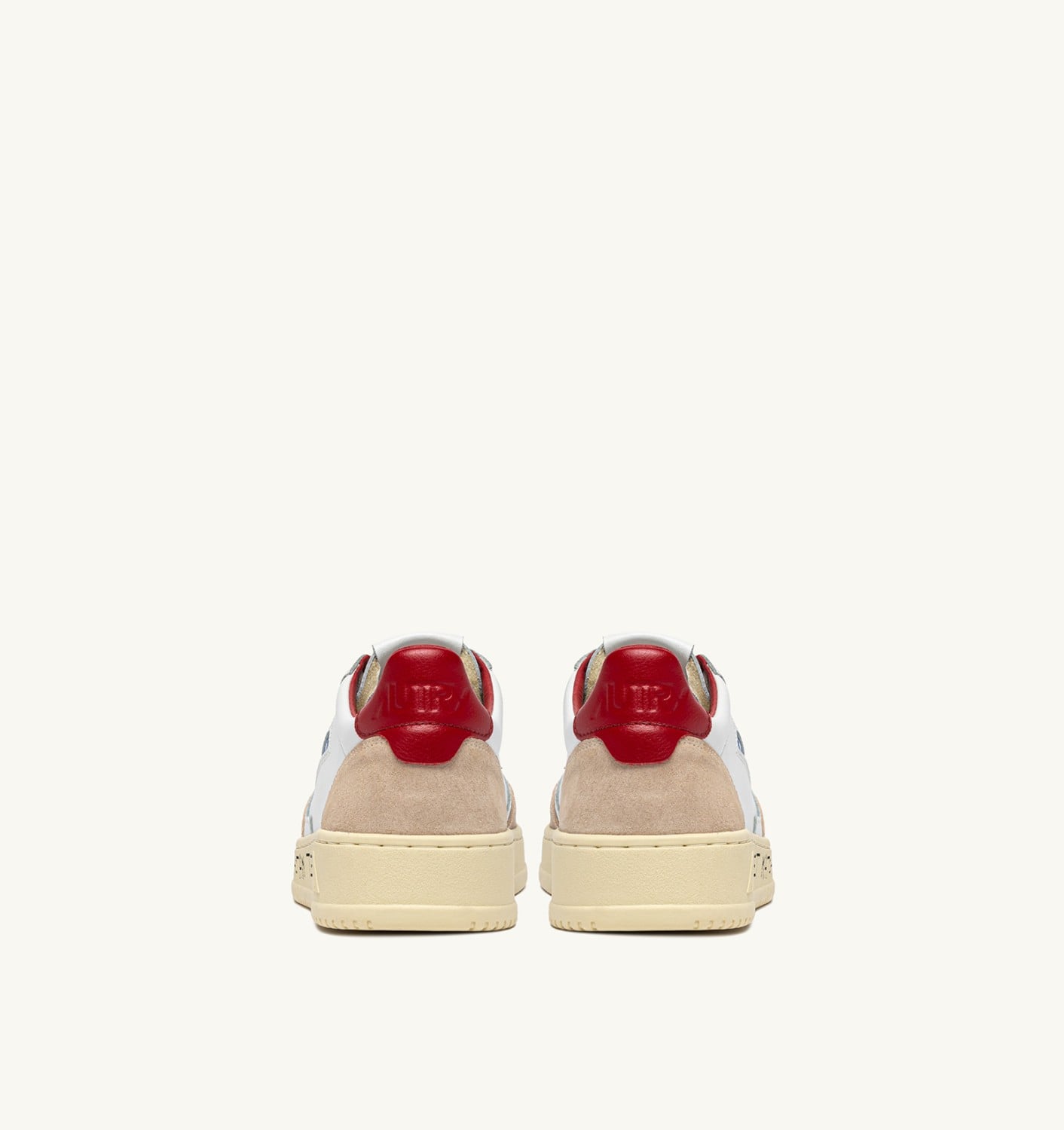 MEDALIST LOW IN SUEDE E PELLE BIANCA E ROSSA CON LETTERING UOMO
