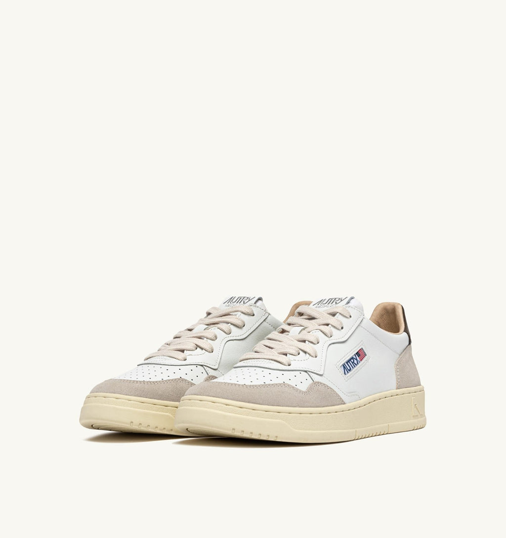 MEDALIST LOW IN SUEDE E PELLE BIANCA E TEAK UOMO
