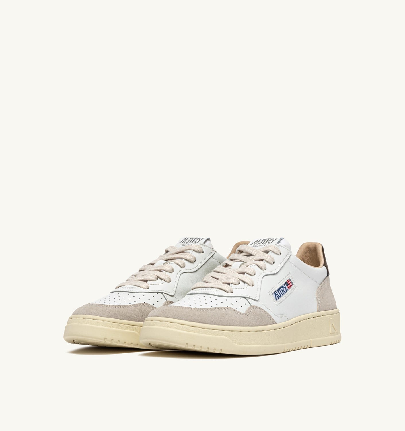 MEDALIST LOW IN SUEDE E PELLE BIANCA E TEAK UOMO