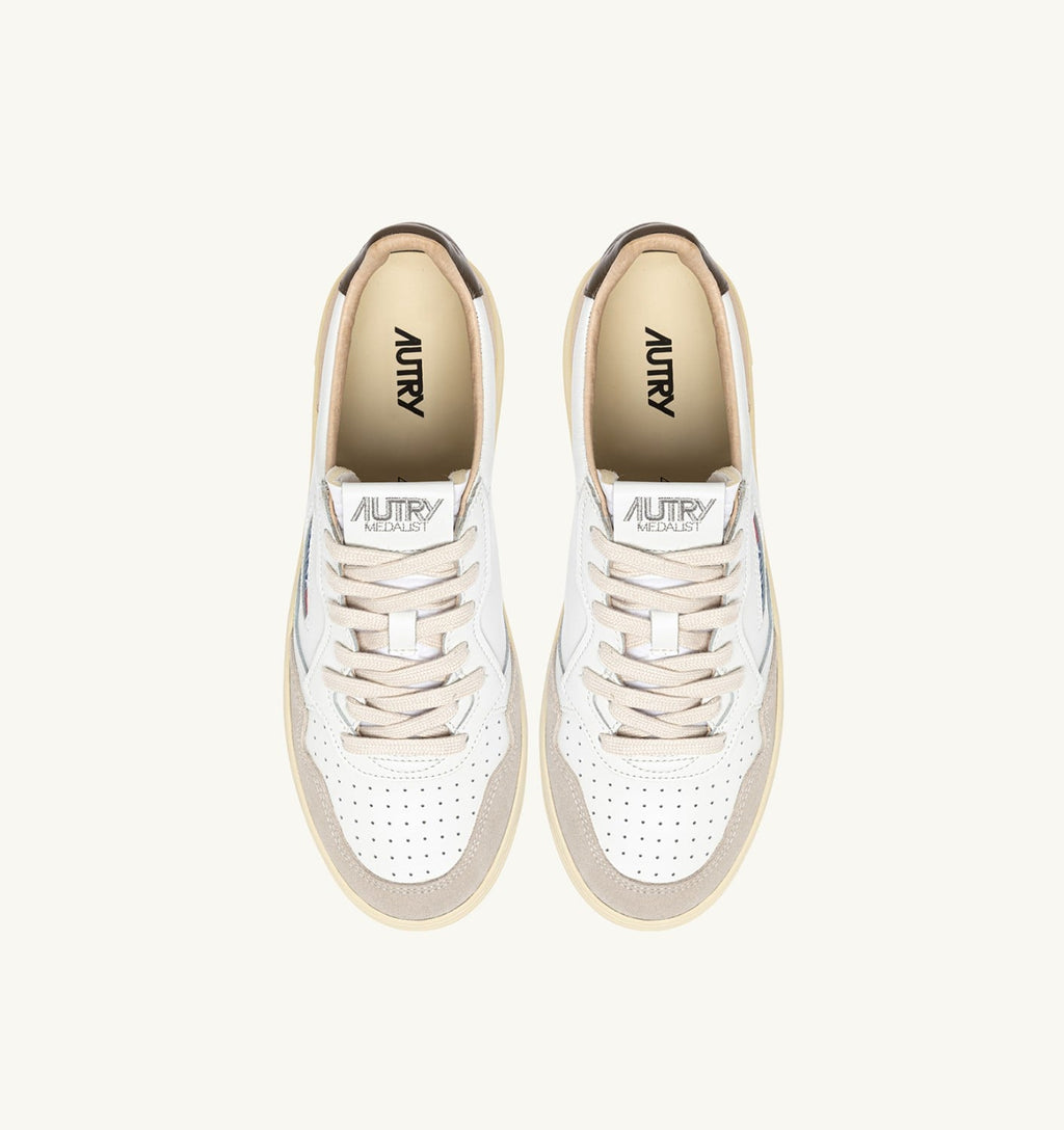 MEDALIST LOW IN SUEDE E PELLE BIANCA E TEAK UOMO