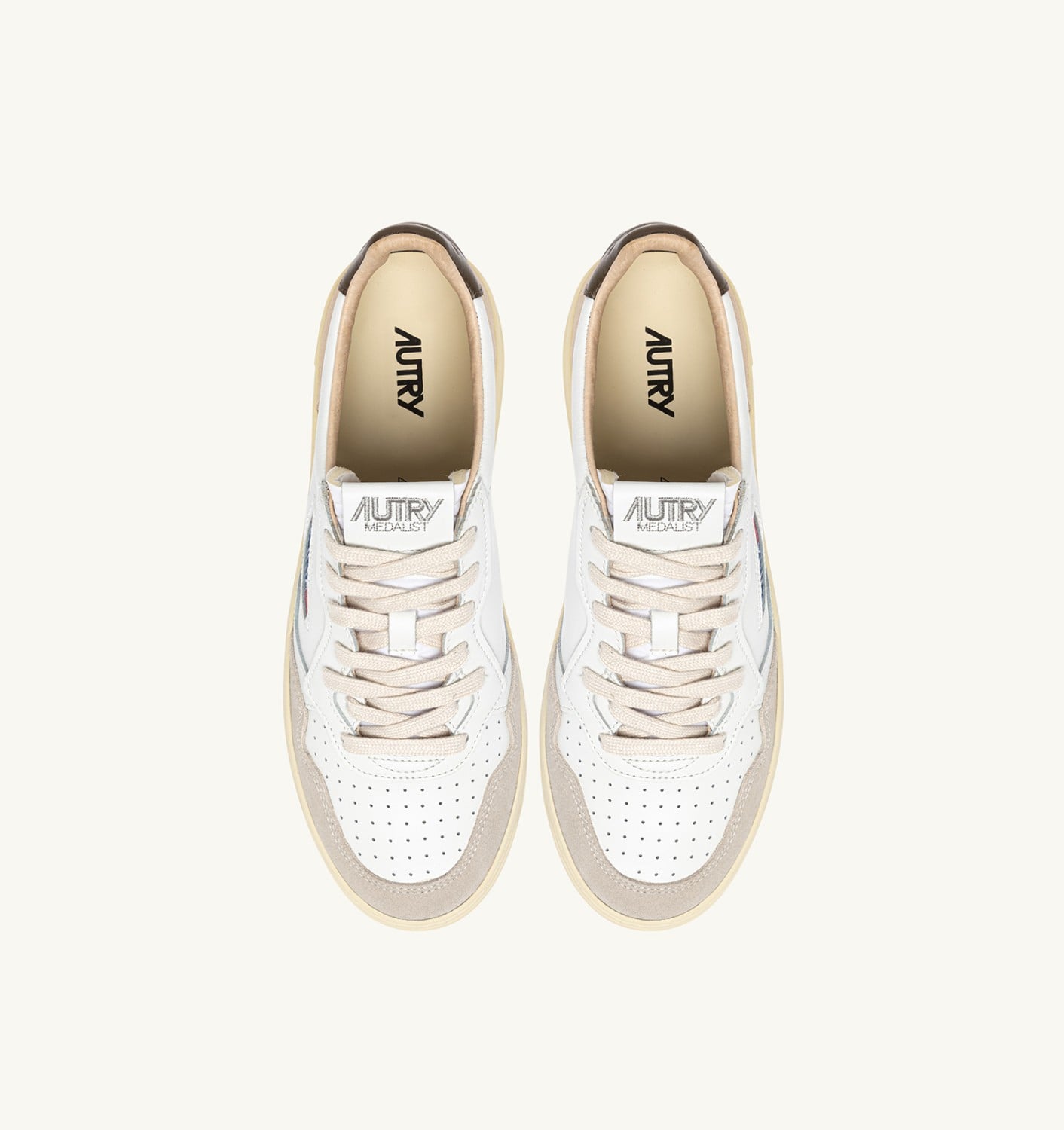 MEDALIST LOW IN SUEDE E PELLE BIANCA E TEAK UOMO