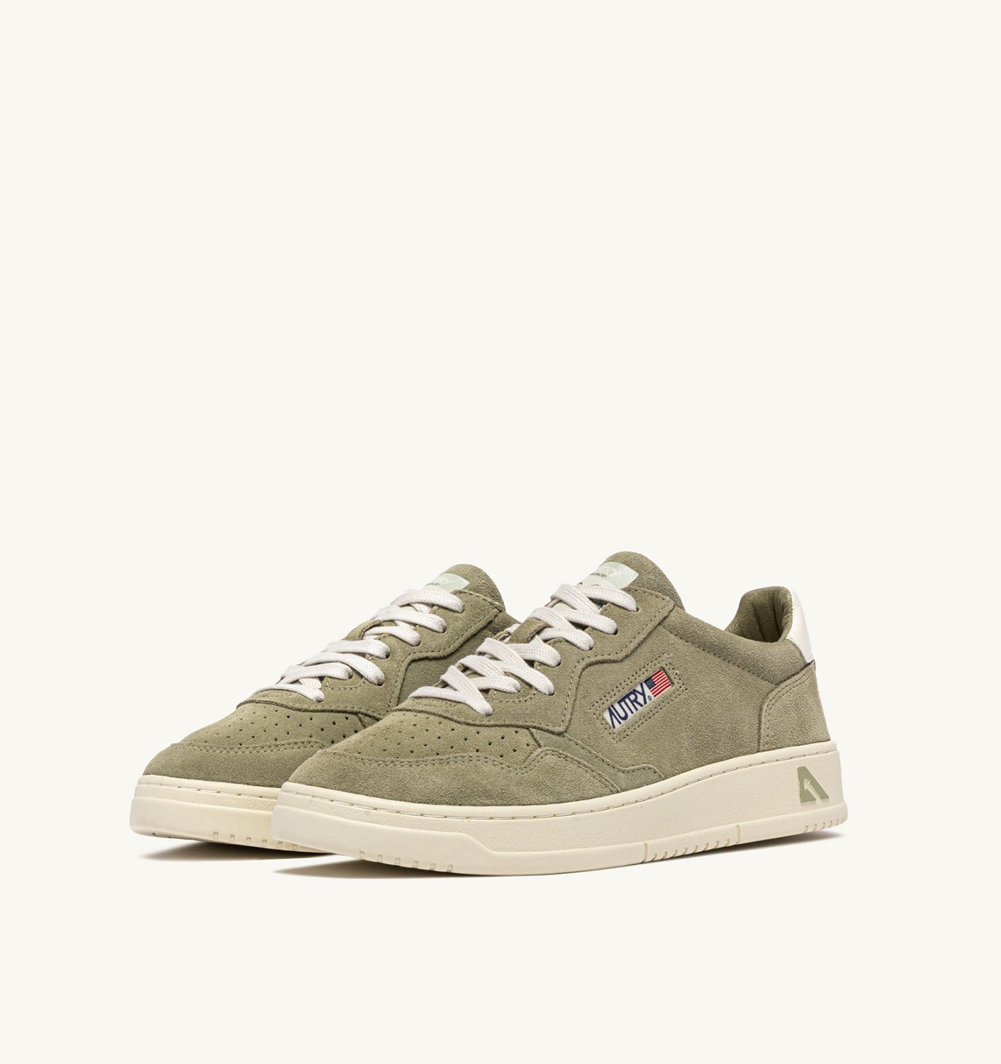 MEDALIST LOW IN SUEDE GRAY GREEN E BIANCO DONNA