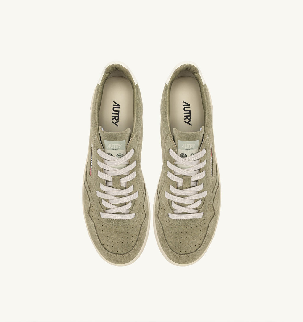 MEDALIST LOW IN SUEDE GRAY GREEN E BIANCO DONNA
