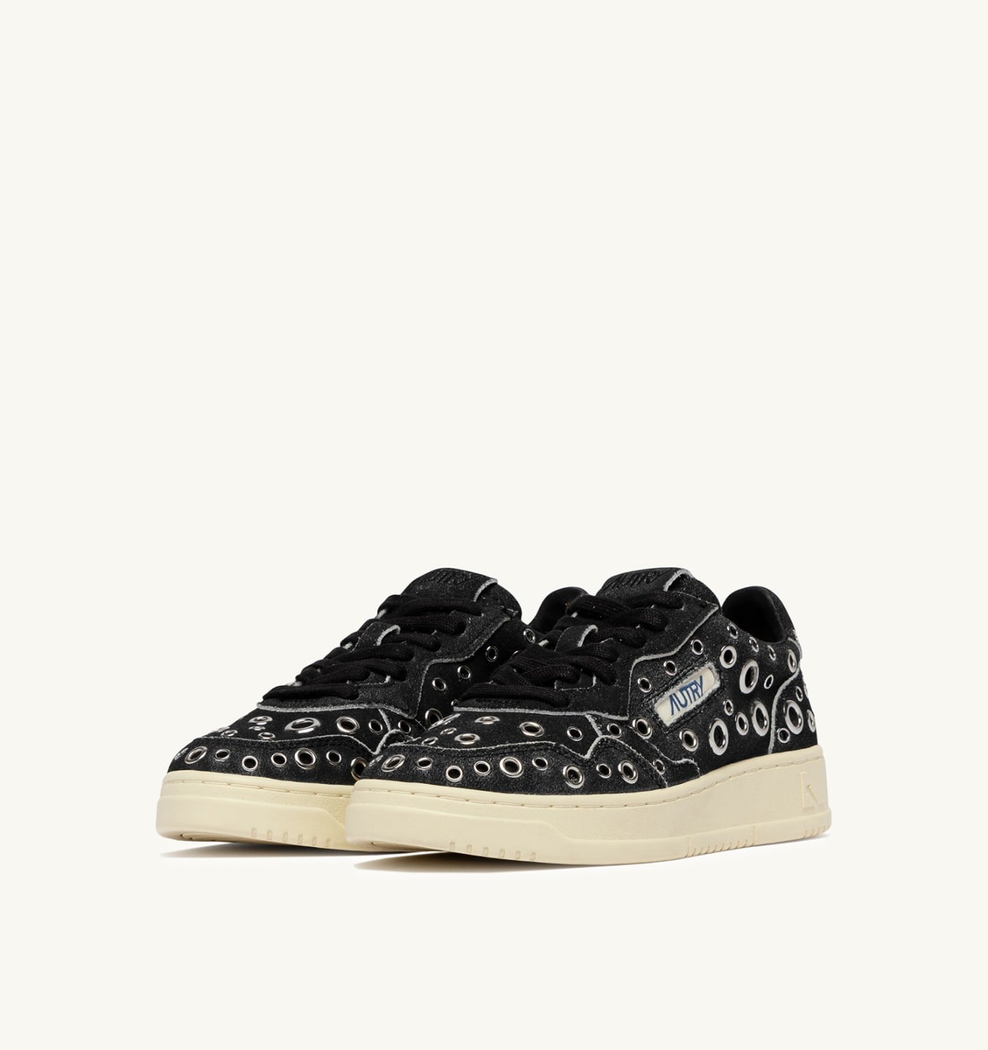 MEDALIST LOW IN SUEDE NERO CON BORCHIE UOMO