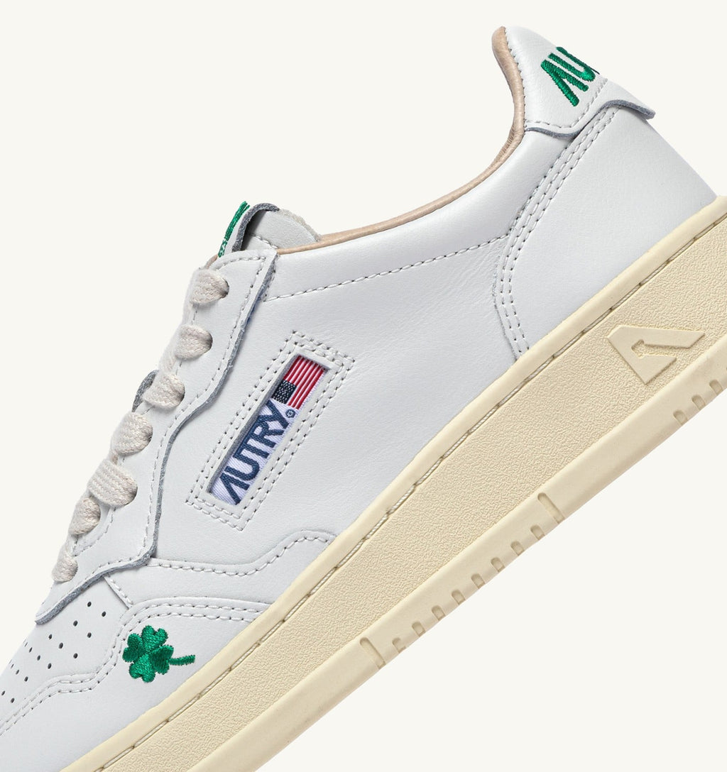 MEDALIST LOW 'QUADRIFOGLIO' IN PELLE BIANCA E AMAZON DONNA