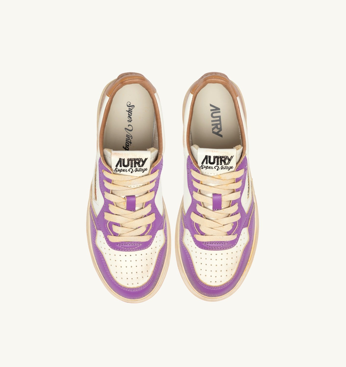 MEDALIST LOW SUPER VINTAGE IN PELLE BIANCA APPLE CINNAMON E DEWBERRY