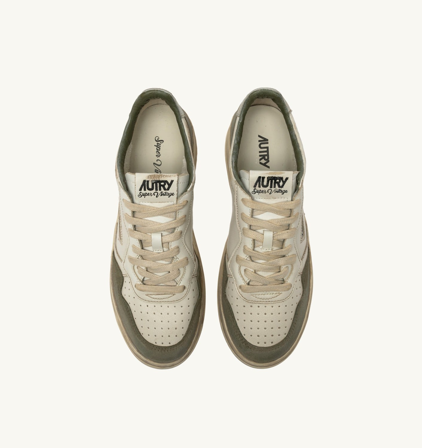 MEDALIST LOW SUPER VINTAGE IN PELLE BIANCA E ARGENTO E SUEDE LIZARD