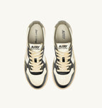 MEDALIST LOW SUPER VINTAGE IN PELLE BIANCA NERA E COVERT GREEN