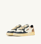 MEDALIST LOW SUPER VINTAGE IN PELLE BIANCA RAME E SPACE