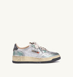 MEDALIST LOW SUPER VINTAGE IN PELLE METALLIZZATA ARGENTO