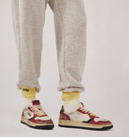 MEDALIST LOW SUPER VINTAGE IN PELLE ROSSA E MESH BIANCO DONNA