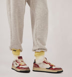 MEDALIST LOW SUPER VINTAGE IN PELLE ROSSA E MESH BIANCO UOMO