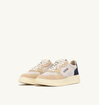 MEDALIST LOW TRICOLOR IN SUEDE BIANCO SAND E BLUE SPACE UOMO