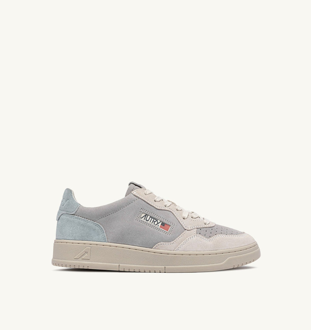 MEDALIST LOW TRICOLOR IN SUEDE BIANCO SKY E LOFT UOMO